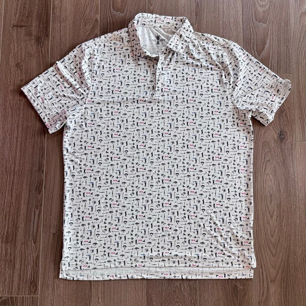 121st US Open Torrey Pines Golf Polo Shirt Performance Golfer Print Men XLarge
